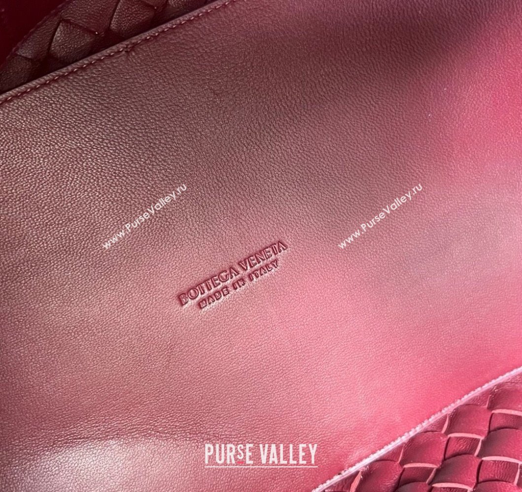 Bottega Veneta Large Andiamo Top Handle Bag in Intrecciato Leather 743575 Barolo Red 2025 (WT-250205027)