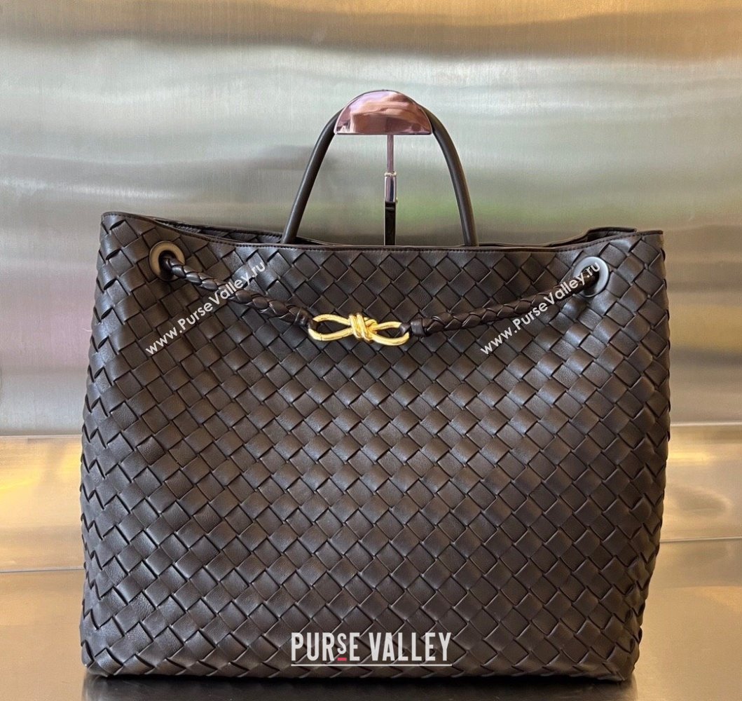 Bottega Veneta Large Andiamo Top Handle Bag in Intrecciato Leather 743575 Fondant Brown 2025 (WT-250205026)
