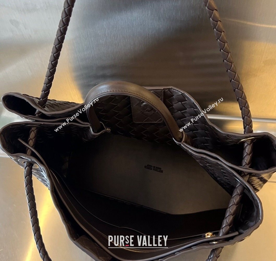 Bottega Veneta Large Andiamo Top Handle Bag in Intrecciato Leather 743575 Fondant Brown 2025 (WT-250205026)