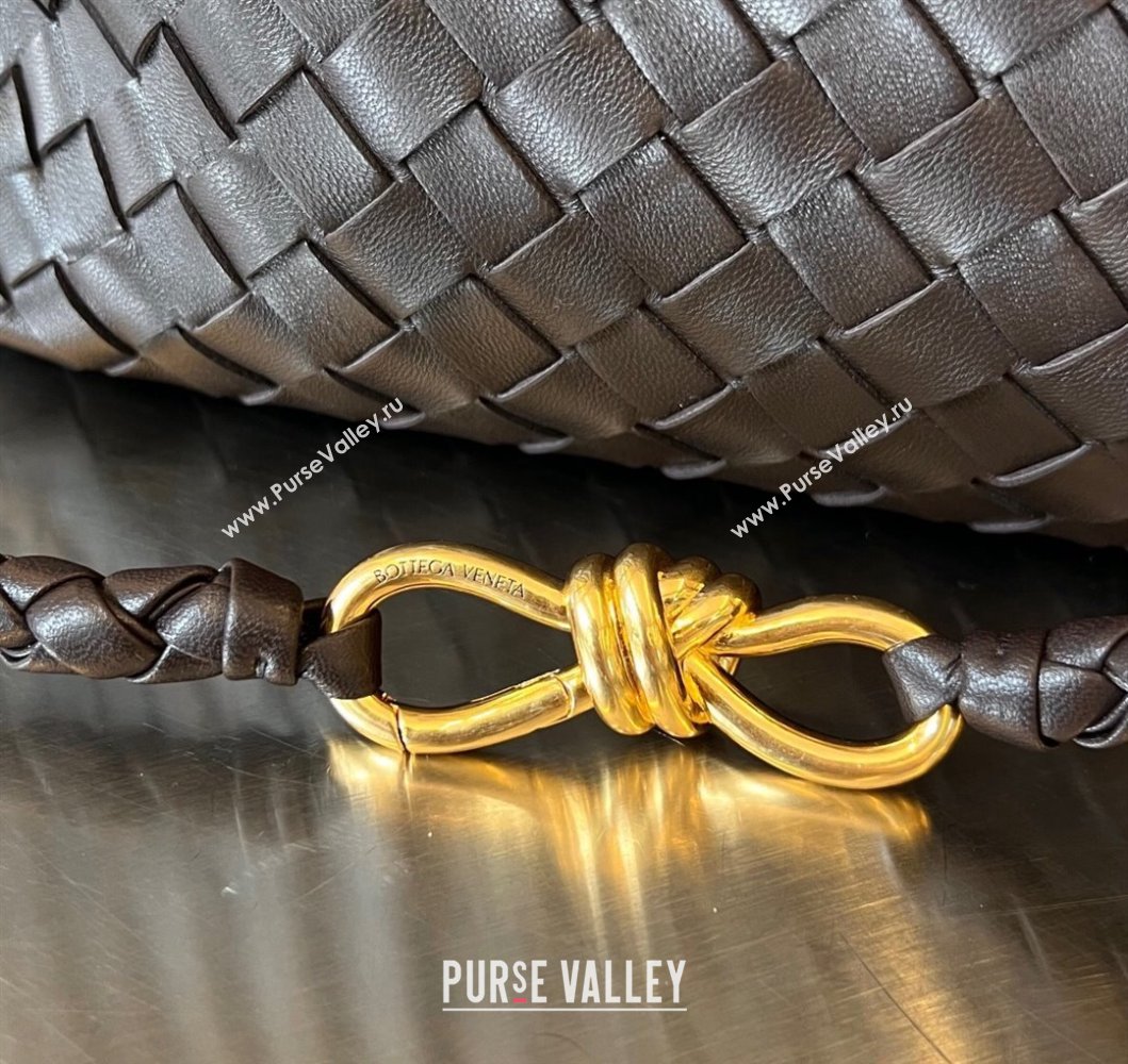 Bottega Veneta Large Andiamo Top Handle Bag in Intrecciato Leather 743575 Fondant Brown 2025 (WT-250205026)