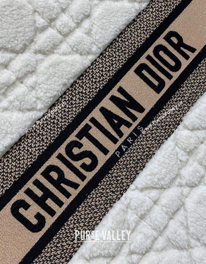 Dior Large Book Tote Bag in Ice White Cannage Shearling 2023 (XXG-230908049)