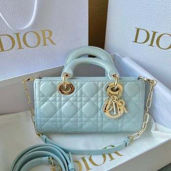 Dior Small Lady D-Joy Bag in Placid Blue Cannage Lambskin 2023 (BF-230908056)