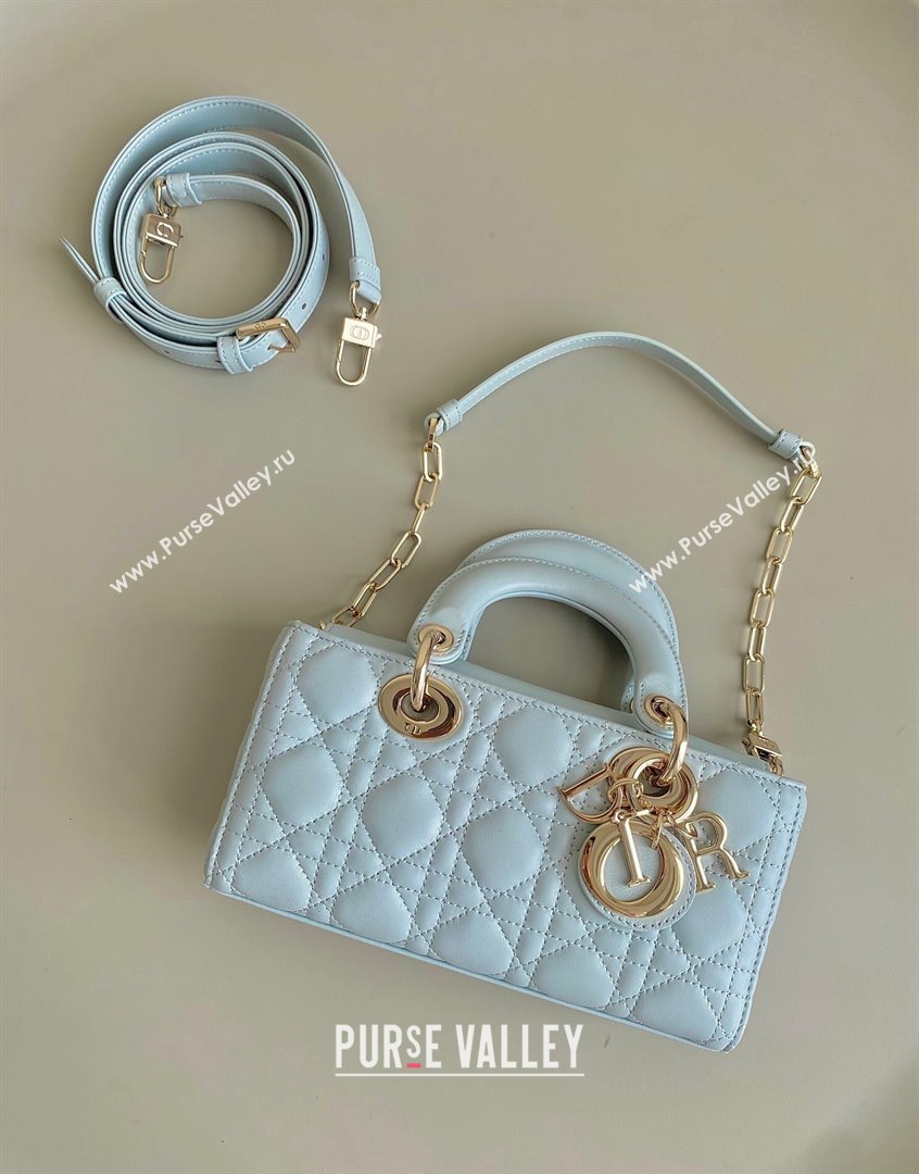 Dior Small Lady D-Joy Bag in Placid Blue Cannage Lambskin 2023 (BF-230908056)