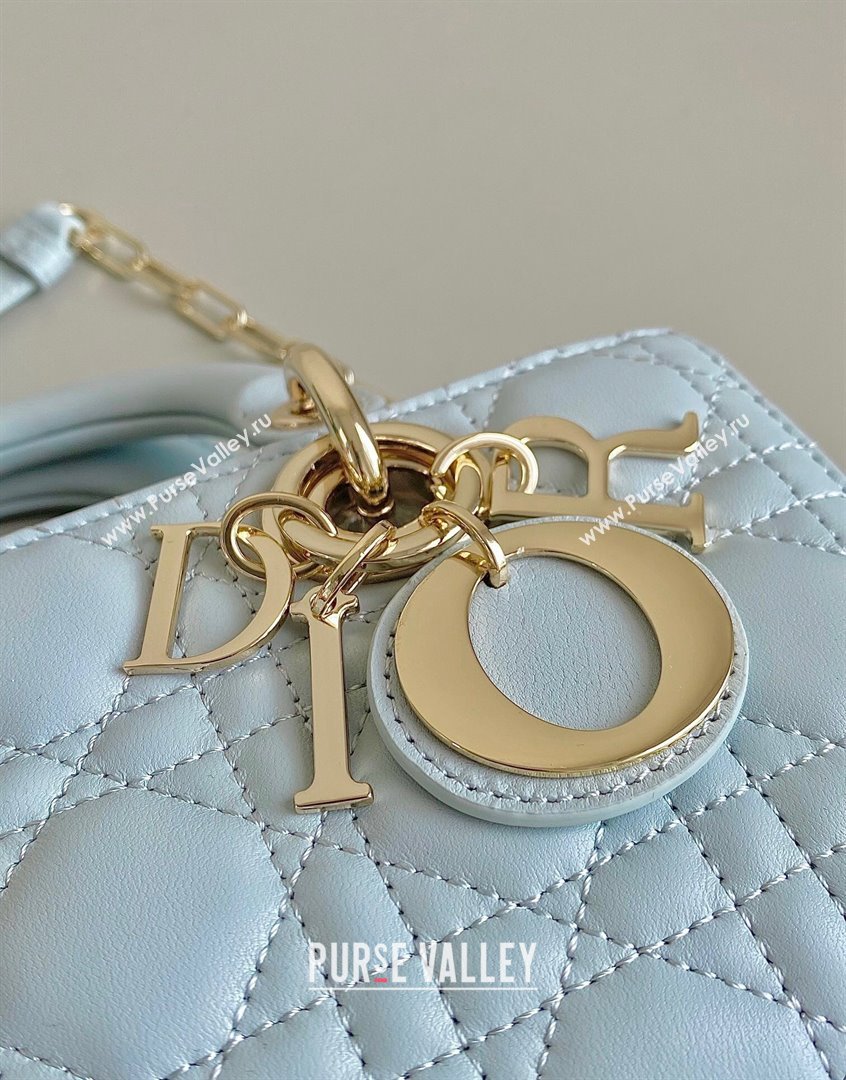 Dior Small Lady D-Joy Bag in Placid Blue Cannage Lambskin 2023 (BF-230908056)