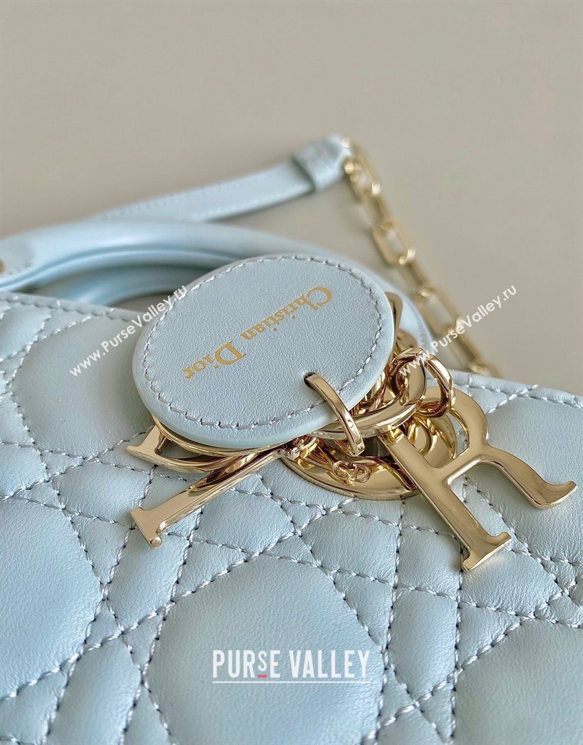 Dior Small Lady D-Joy Bag in Placid Blue Cannage Lambskin 2023 (BF-230908056)