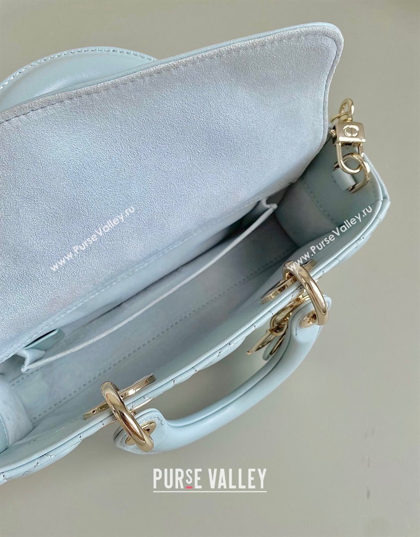 Dior Small Lady D-Joy Bag in Placid Blue Cannage Lambskin 2023 (BF-230908056)