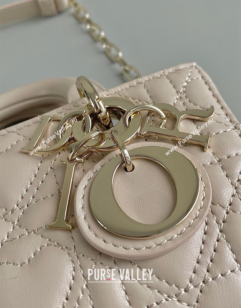 Dior Lady D-Joy Micro Bag in Cannage Lambskin with Heart Motif Sand Beige 2023 (BF-230908057)