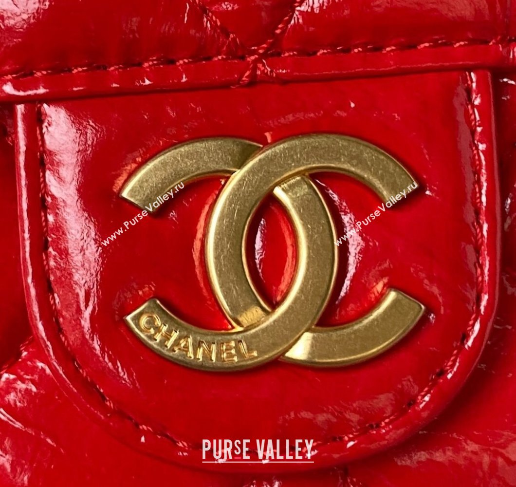 Chanel Shiny Crumpled Calfskin Small Hobo Bag AS4323 Red 2023 (yezi-230907017)