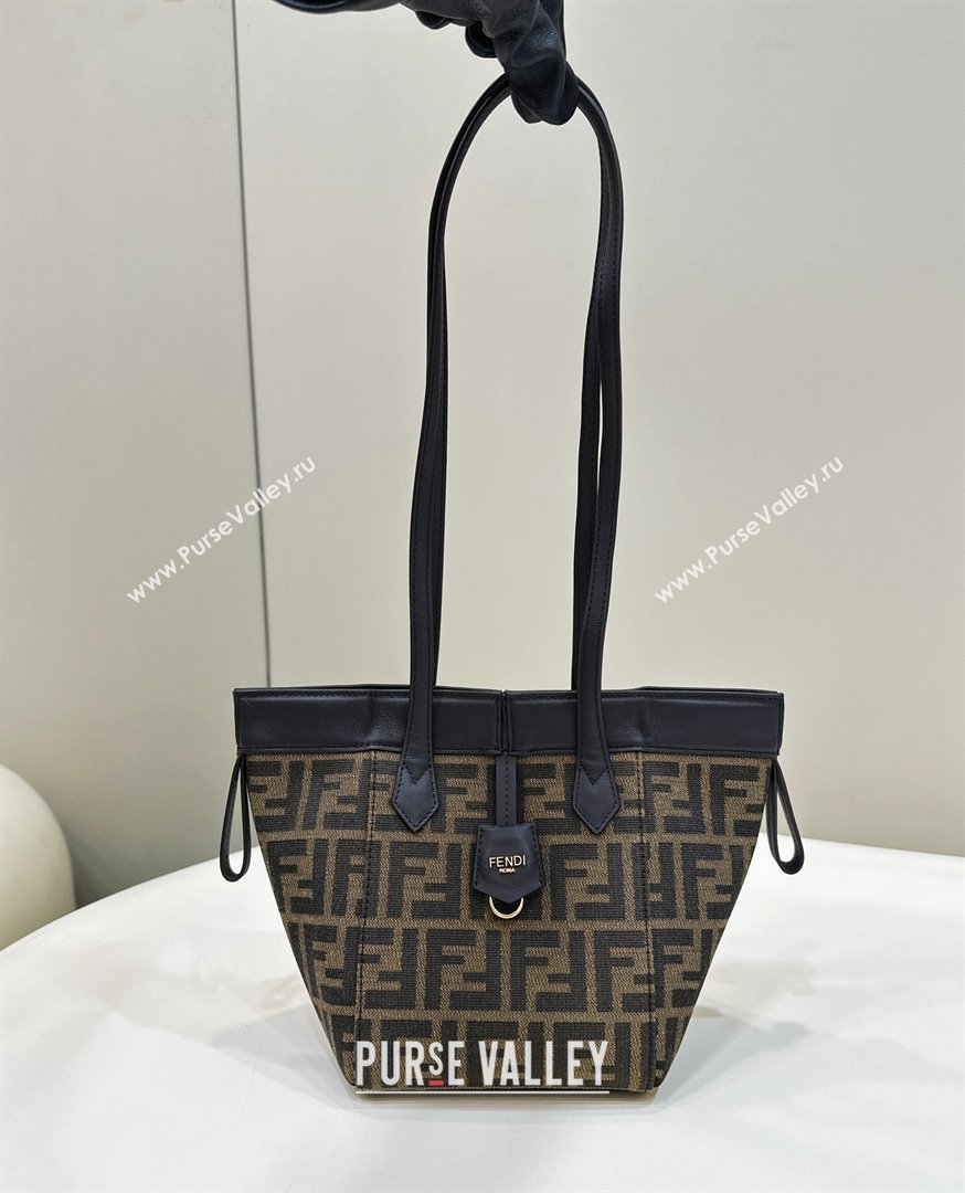 Fendi Origami Mini Bag in Brown FF jacquard fabric that can be transformed 2023 (AF-230908059)