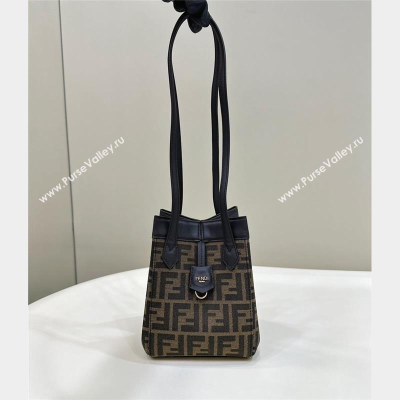 Fendi Origami Mini Bag in Brown FF jacquard fabric that can be transformed 2023 (AF-230908059)