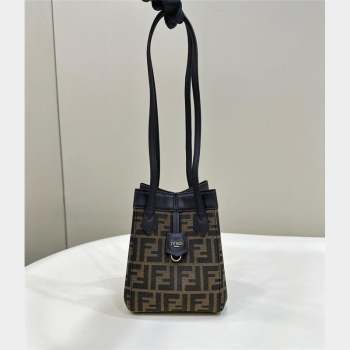 Fendi Origami Mini Bag in Brown FF jacquard fabric that can be transformed 2023 (AF-230908059)