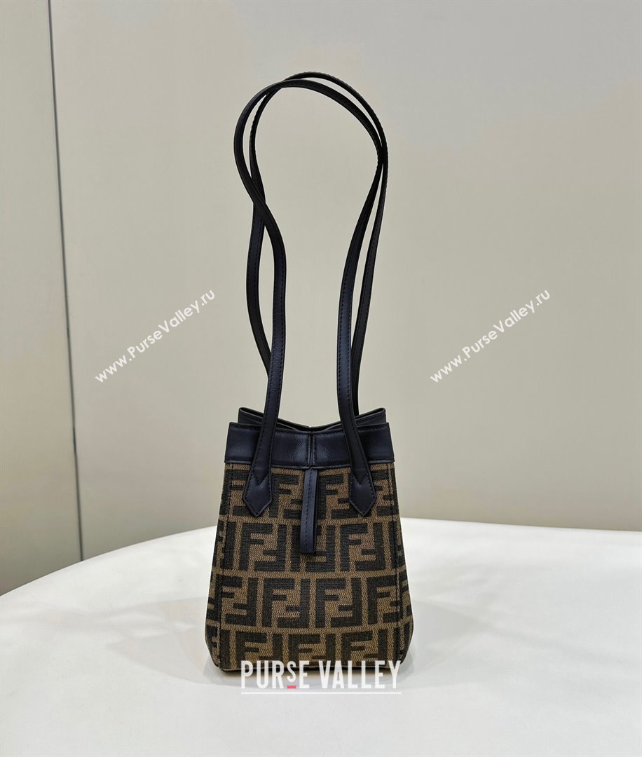 Fendi Origami Mini Bag in Brown FF jacquard fabric that can be transformed 2023 (AF-230908059)