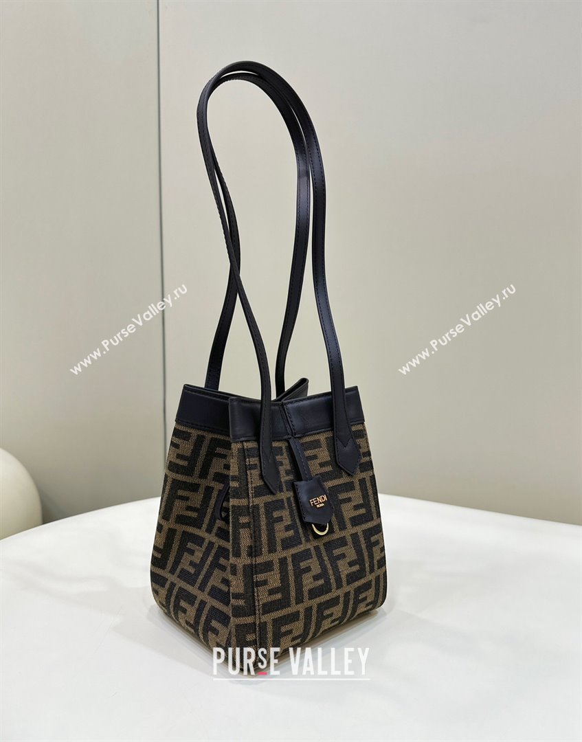 Fendi Origami Mini Bag in Brown FF jacquard fabric that can be transformed 2023 (AF-230908059)