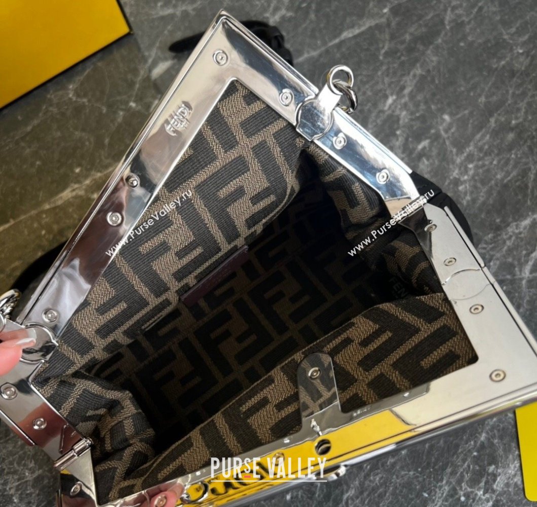 Fendi First Small Leather Bag with Raised logo lettering Black 2023 (AF-230908061)