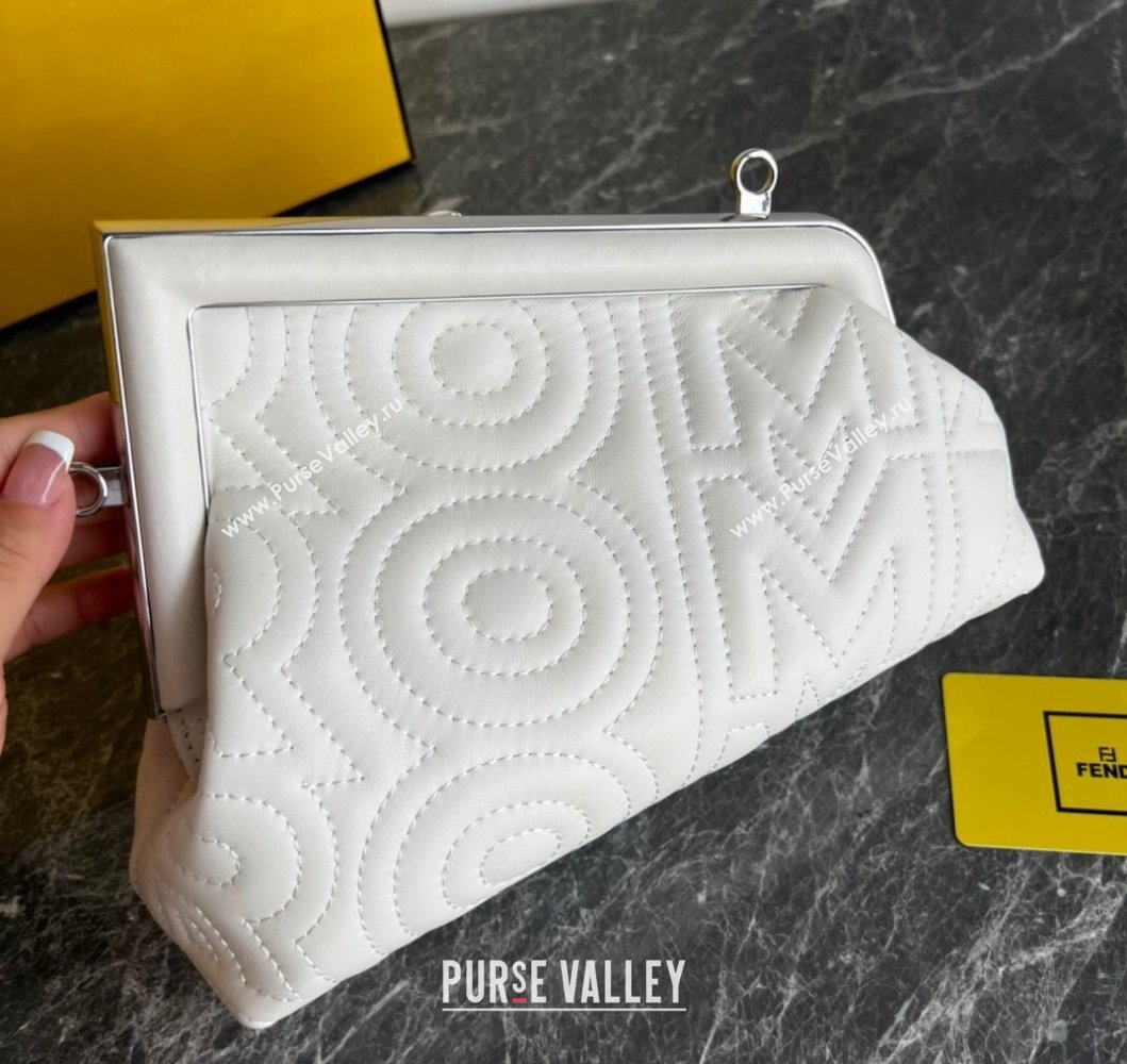 Fendi First Small Leather Bag with Raised logo lettering White 2023 (AF-230908062)