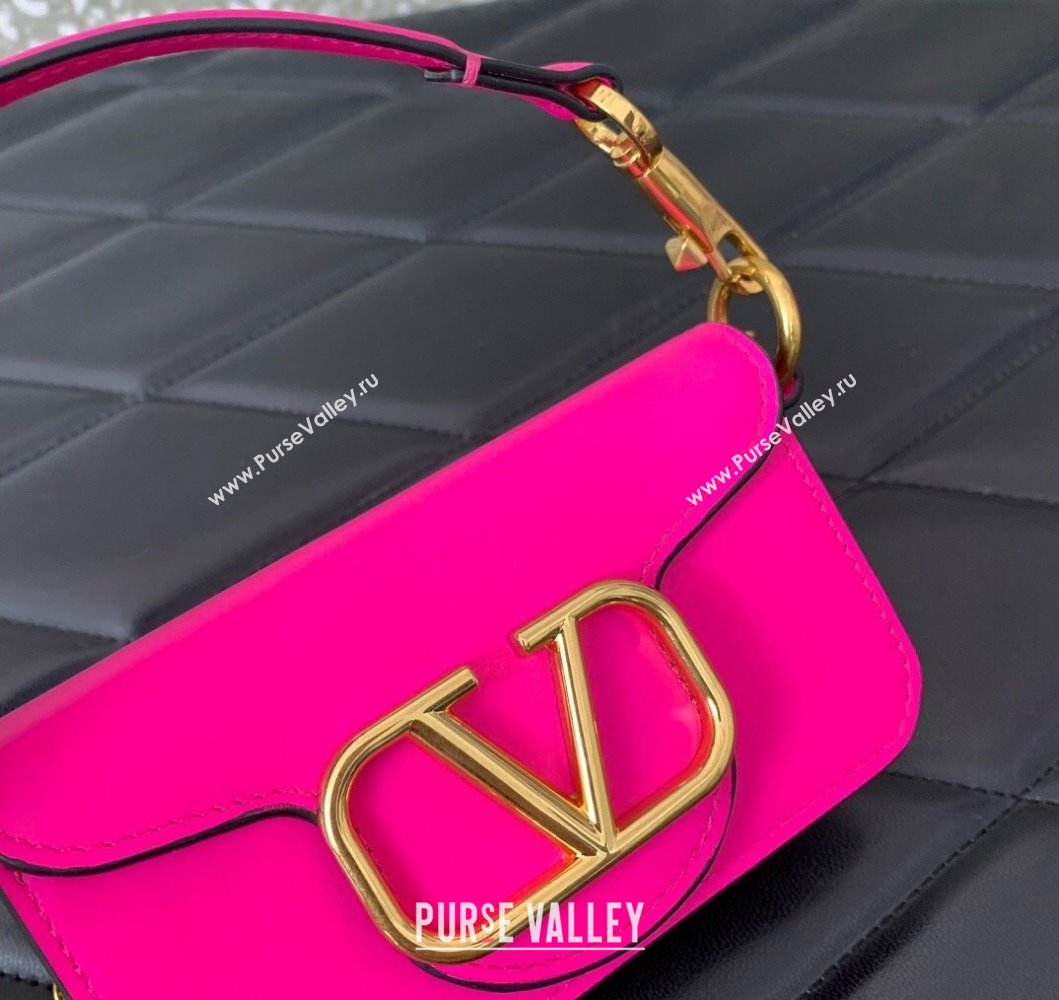 Valentino Locò Micro Bag in Calfskin Leather with Chain PP Pink 2023 VLTN416 (LN-230908088)