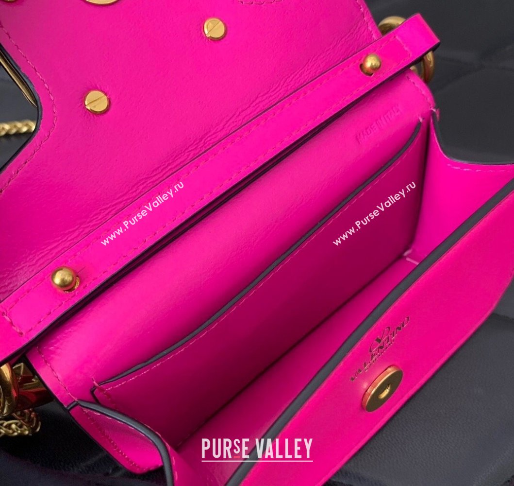 Valentino Locò Micro Bag in Calfskin Leather with Chain PP Pink 2023 VLTN416 (LN-230908088)