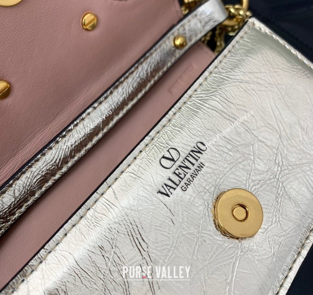 Valentino Locò Micro Bag in Calfskin Leather with Chain Gold 2023 VLTN416 (LN-230908089)