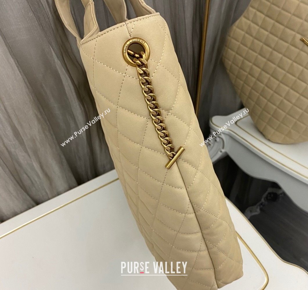 Saint Laurent Icare Maxi Shopping Bag in Quilted Lambskin 698651 Beige 2023 (nana-230908092)