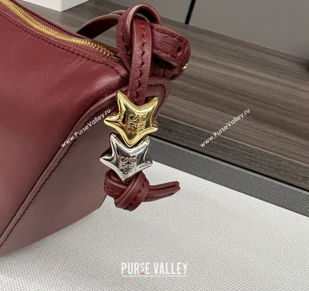 Loewe Mini Hammock Hobo bag in Classic Calfskin Burgundy 2023 262315 (Ys-230908093)