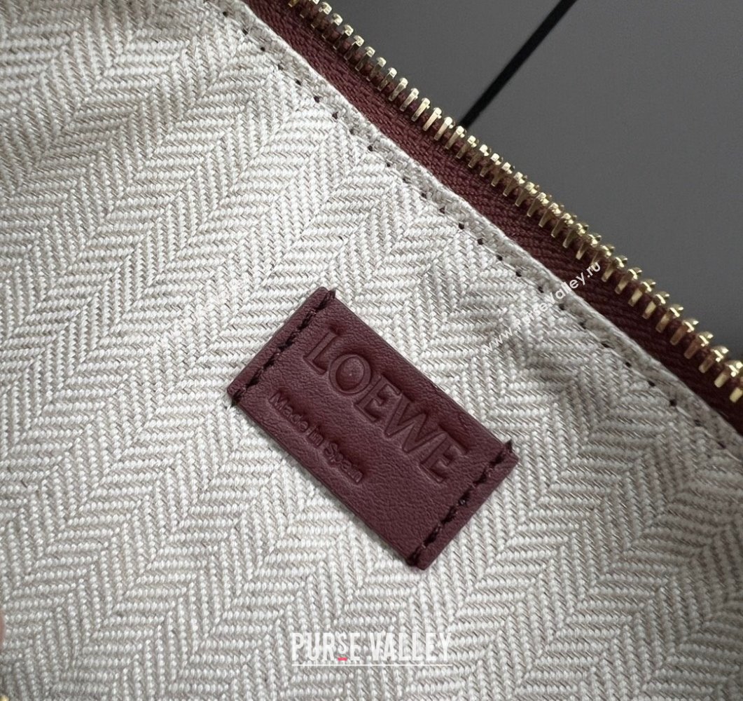 Loewe Mini Hammock Hobo bag in Classic Calfskin Burgundy 2023 262315 (Ys-230908093)