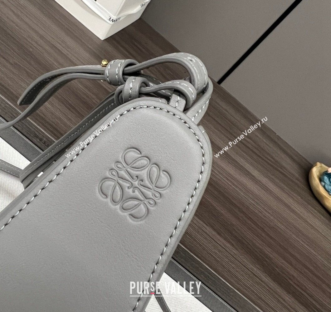 Loewe Mini Hammock Hobo bag in Classic Calfskin Light Grey 2023 262315 (Ys-230908094)