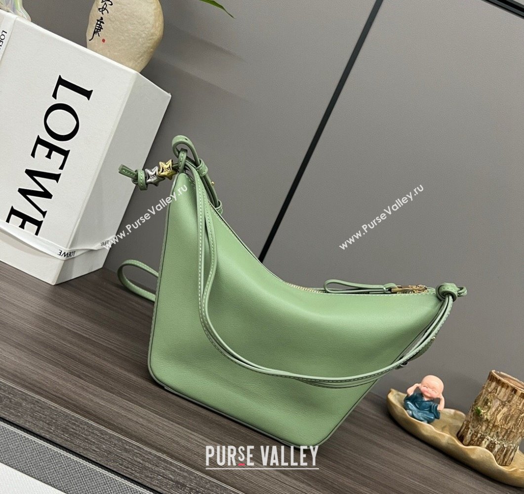 Loewe Mini Hammock Hobo bag in Classic Calfskin Light Green 2023 262315 (Ys-230908095)