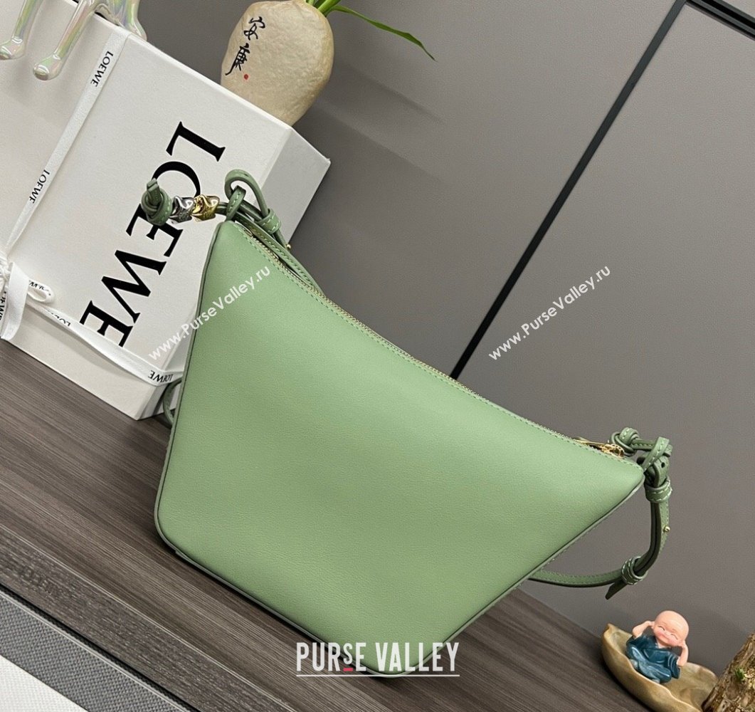 Loewe Mini Hammock Hobo bag in Classic Calfskin Light Green 2023 262315 (Ys-230908095)