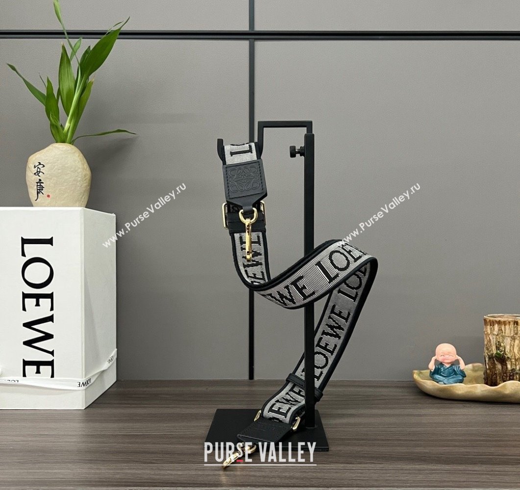 Loewe Anagram strap in jacquard and calfskin Black/Gold 2023 651935 (Ys-230908103)