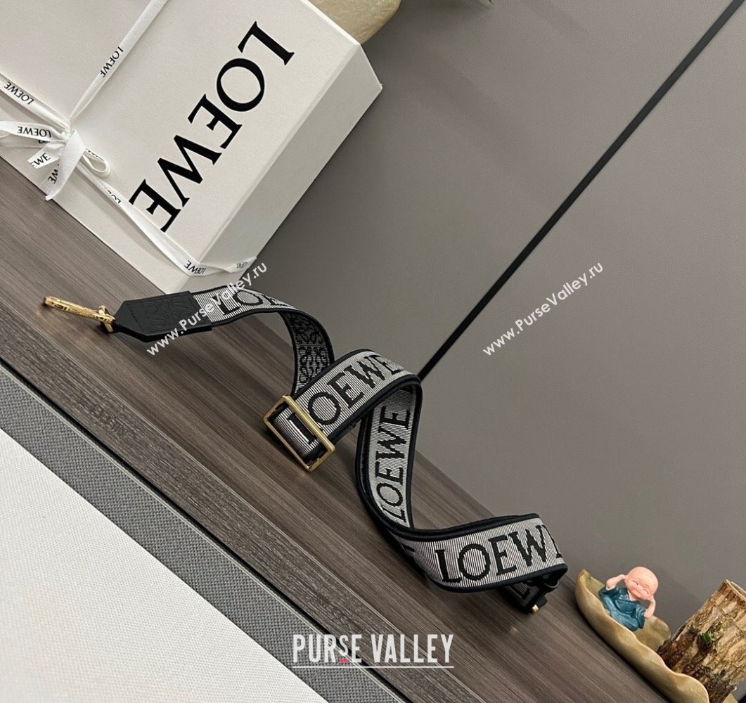 Loewe Anagram strap in jacquard and calfskin Black/Gold 2023 651935 (Ys-230908103)