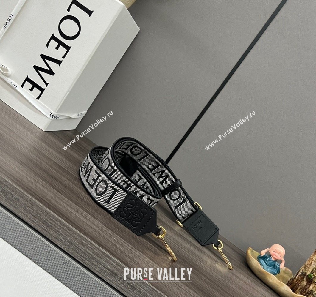 Loewe Anagram strap in jacquard and calfskin Black/Gold 2023 651935 (Ys-230908103)