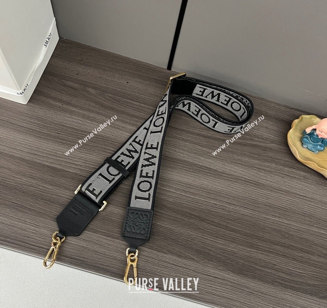 Loewe Anagram strap in jacquard and calfskin Black/Gold 2023 651935 (Ys-230908103)