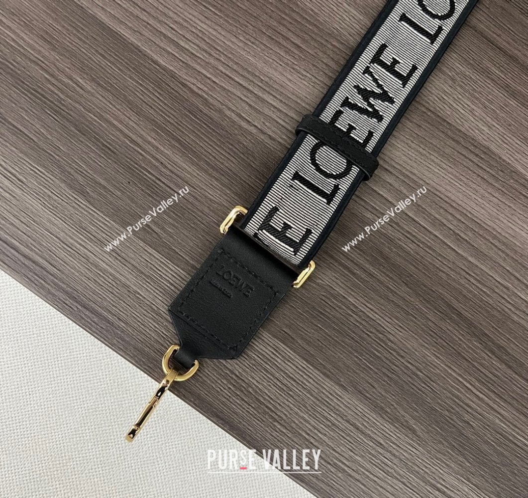 Loewe Anagram strap in jacquard and calfskin Black/Gold 2023 651935 (Ys-230908103)