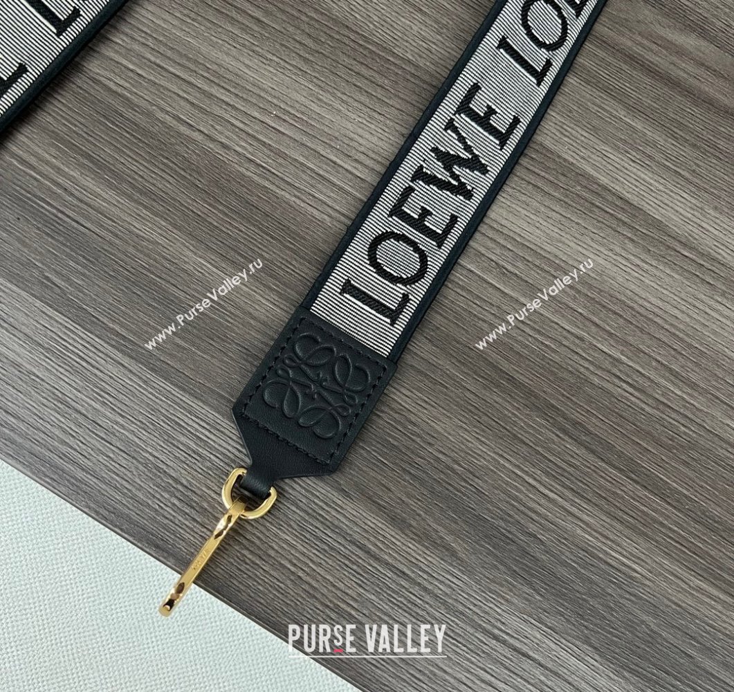 Loewe Anagram strap in jacquard and calfskin Black/Gold 2023 651935 (Ys-230908103)