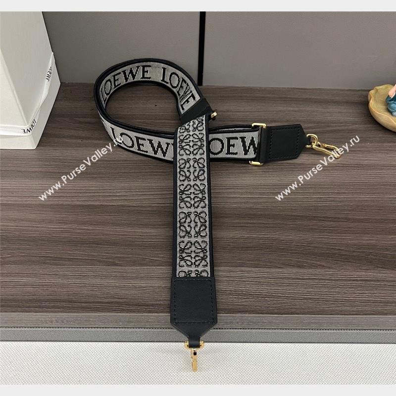 Loewe Anagram strap in jacquard and calfskin Black/Gold 2023 651935 (Ys-230908103)