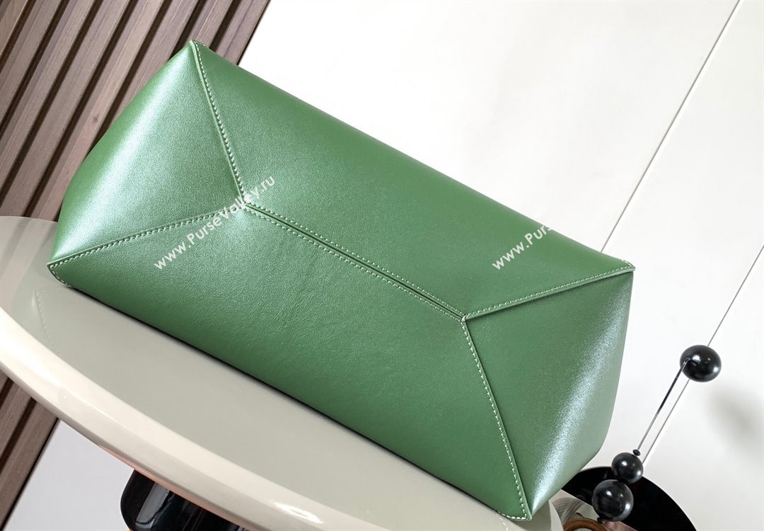 Loewe Large Puzzle Fold Tote in shiny calfskin Hunter Green 2023 9033 (Ys-230908116)