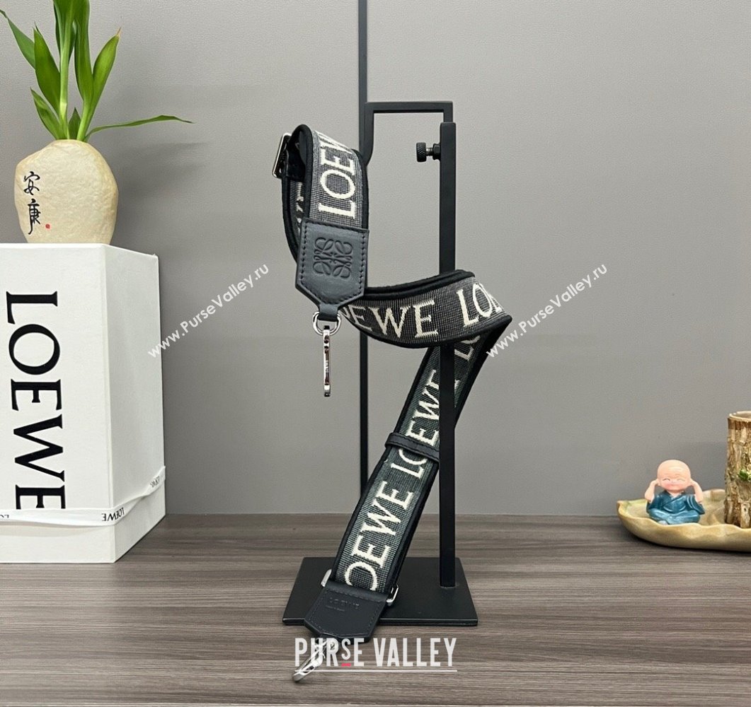 Loewe Anagram strap in jacquard and calfskin Black/Silver 2023 651935 (Ys-230908104)