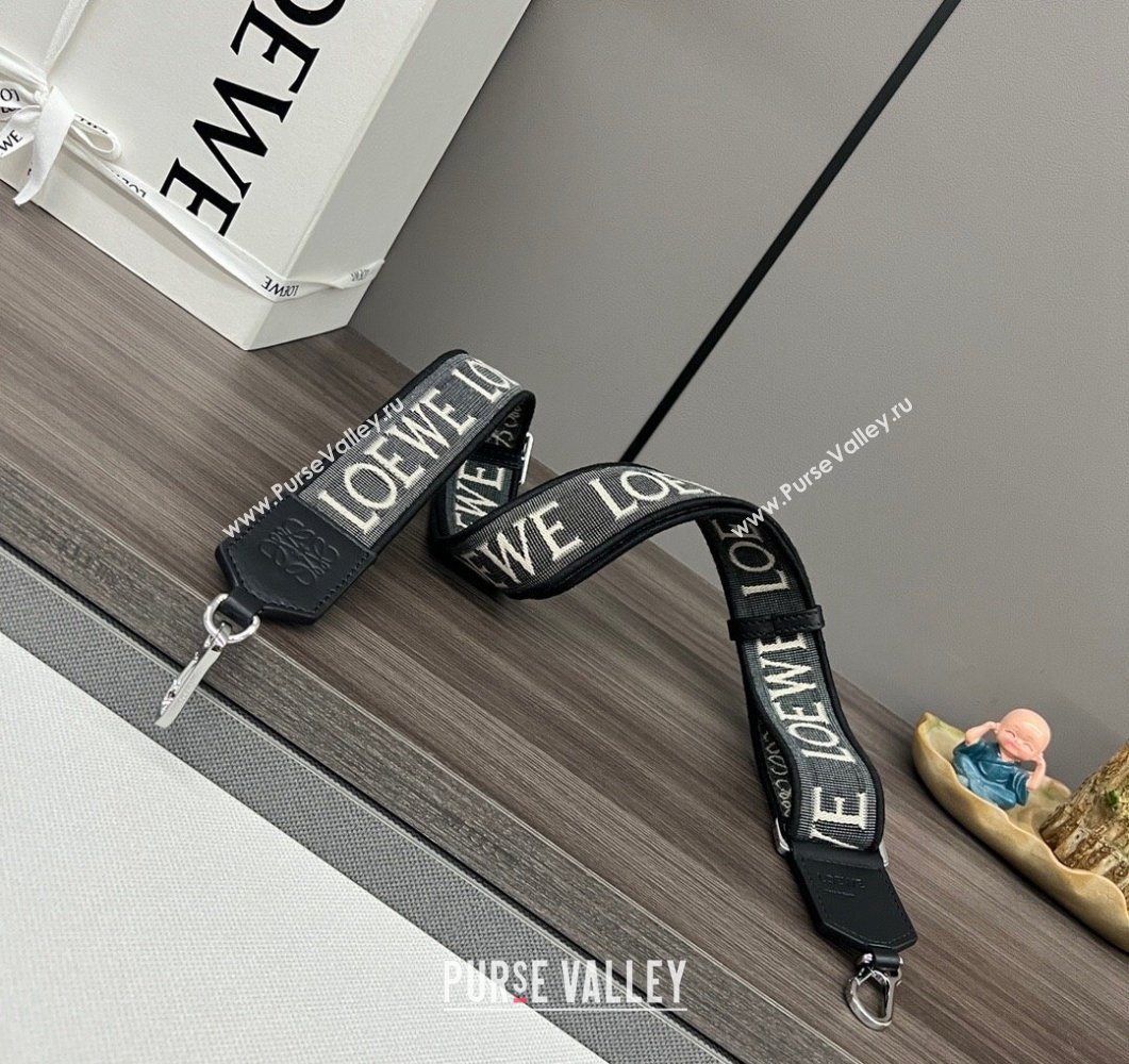 Loewe Anagram strap in jacquard and calfskin Black/Silver 2023 651935 (Ys-230908104)
