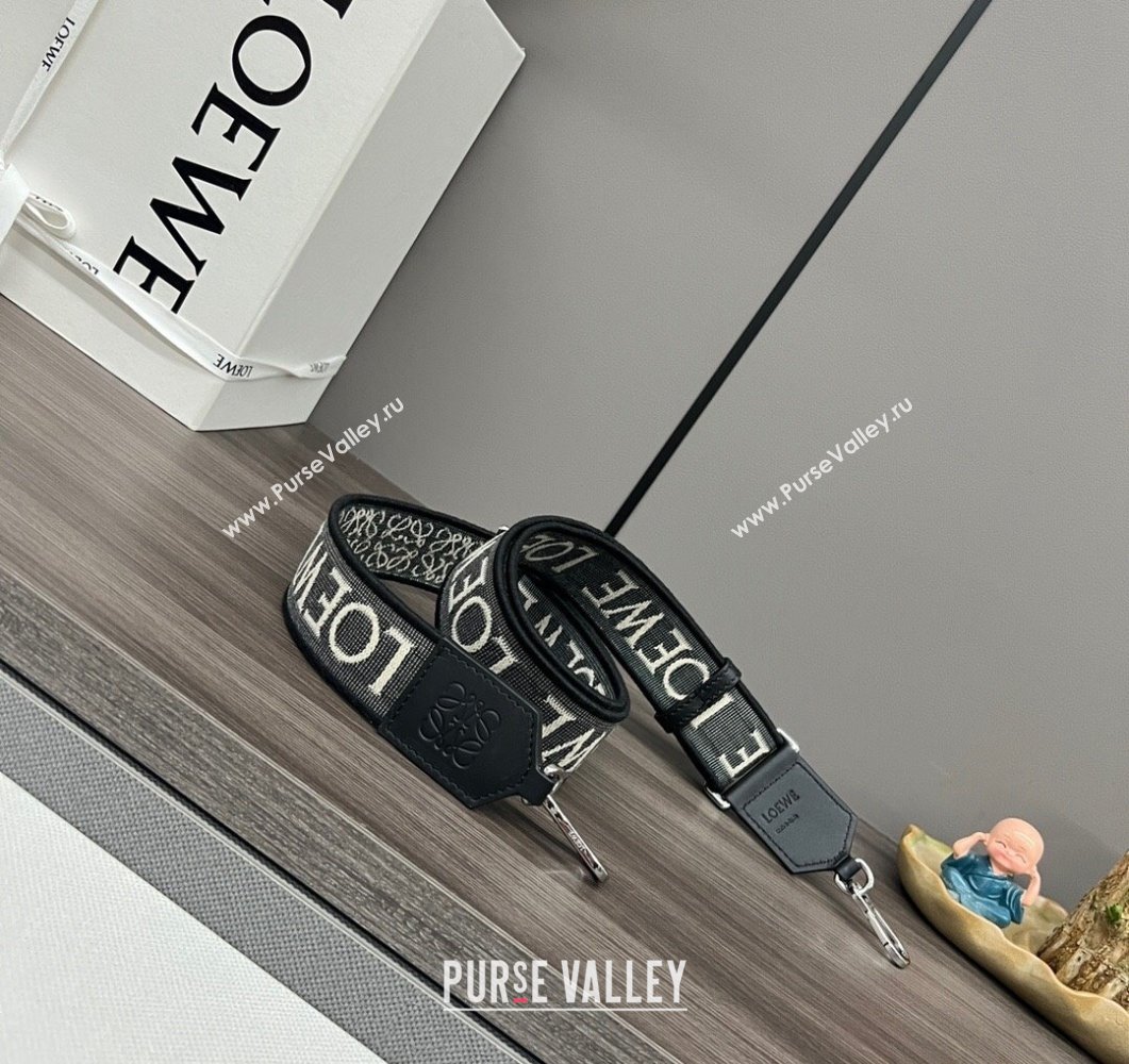 Loewe Anagram strap in jacquard and calfskin Black/Silver 2023 651935 (Ys-230908104)