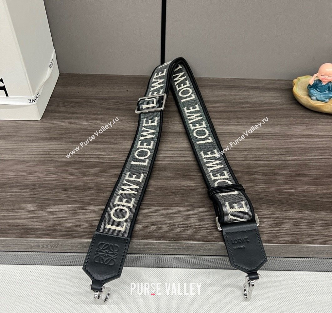 Loewe Anagram strap in jacquard and calfskin Black/Silver 2023 651935 (Ys-230908104)