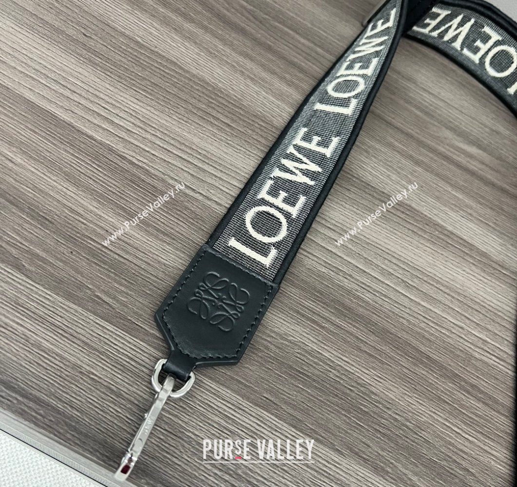 Loewe Anagram strap in jacquard and calfskin Black/Silver 2023 651935 (Ys-230908104)