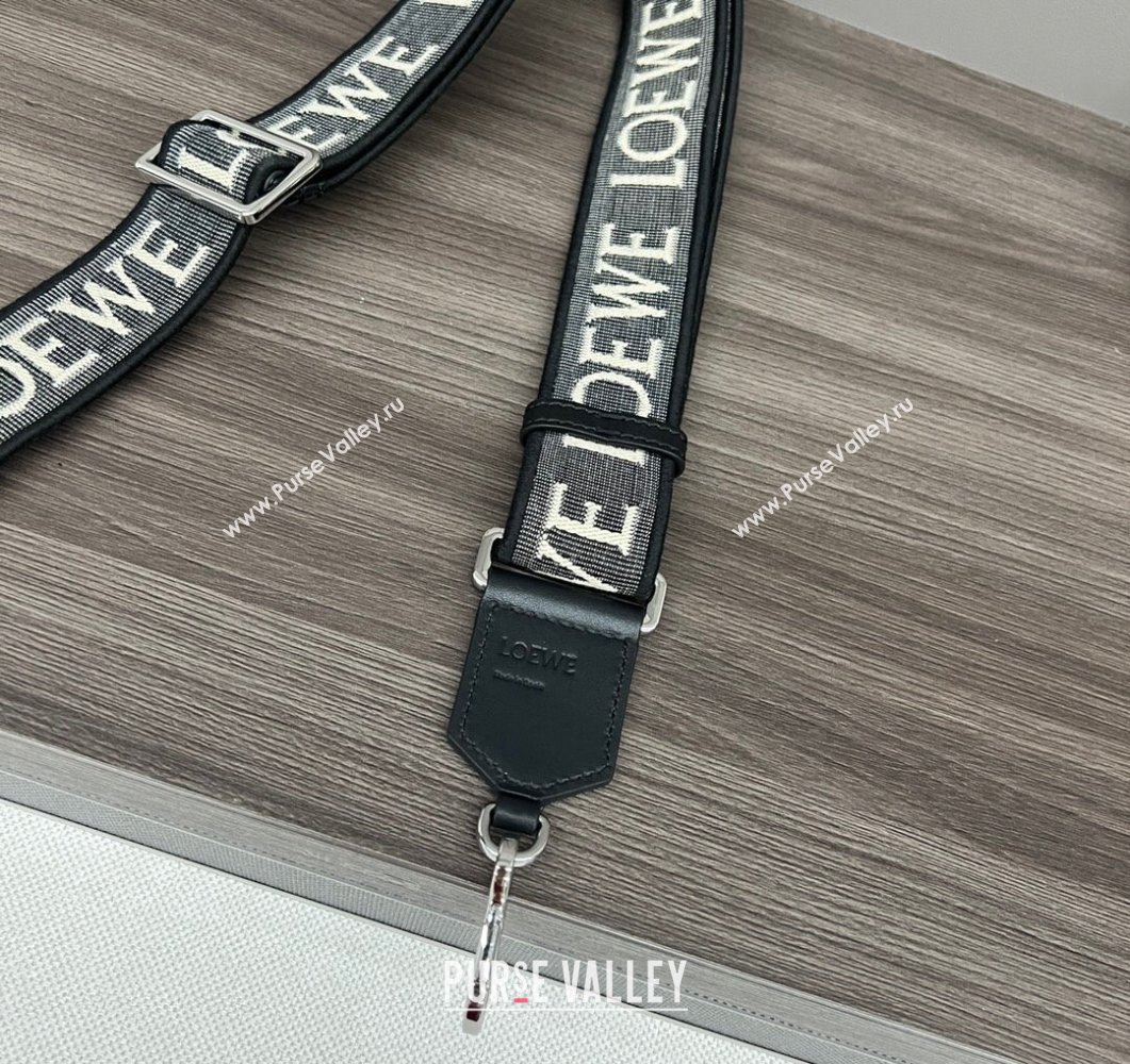 Loewe Anagram strap in jacquard and calfskin Black/Silver 2023 651935 (Ys-230908104)