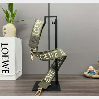 Loewe Anagram strap in jacquard and calfskin Khaki Green 2023 651935 (Ys-230908105)