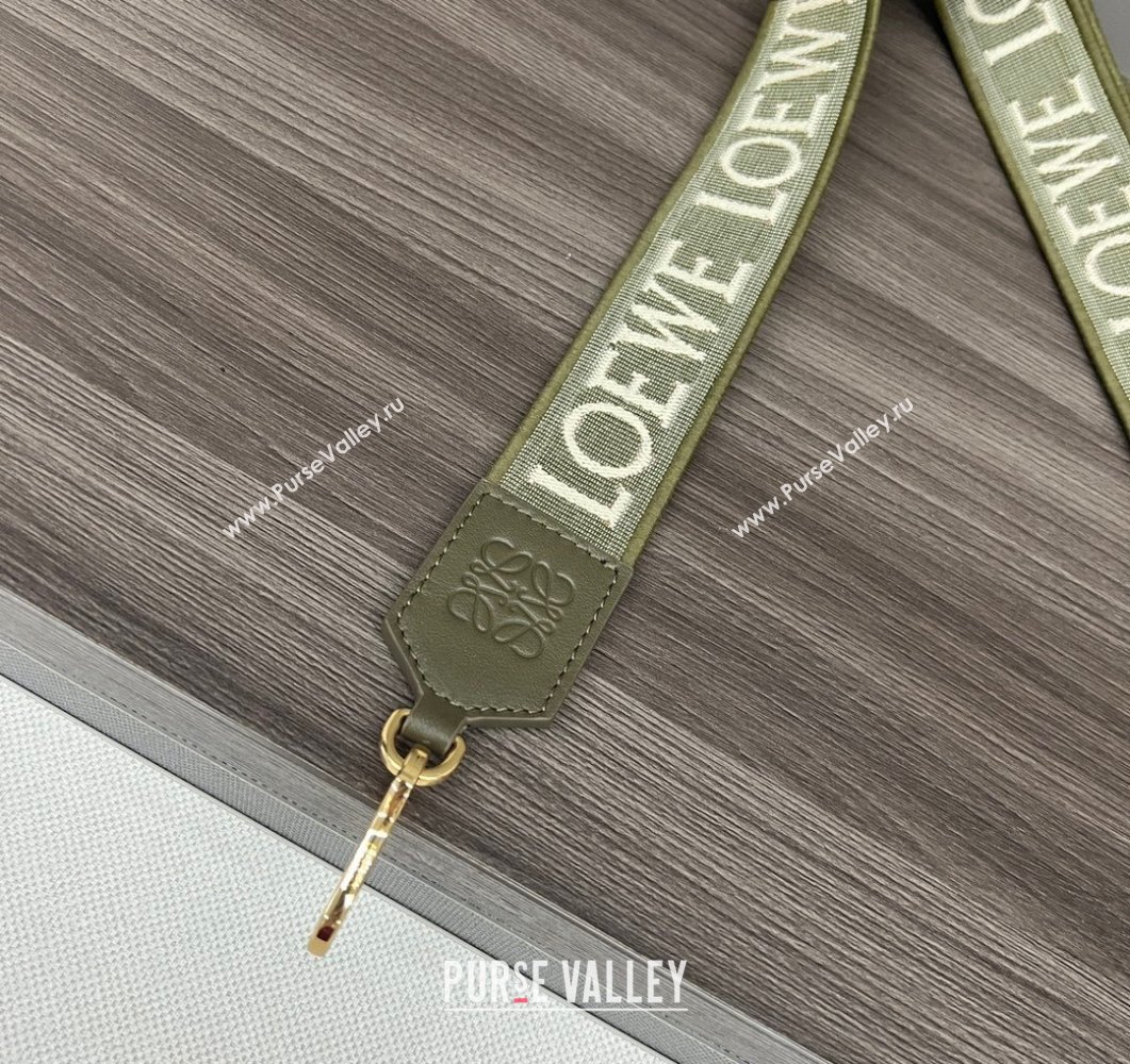 Loewe Anagram strap in jacquard and calfskin Khaki Green 2023 651935 (Ys-230908105)