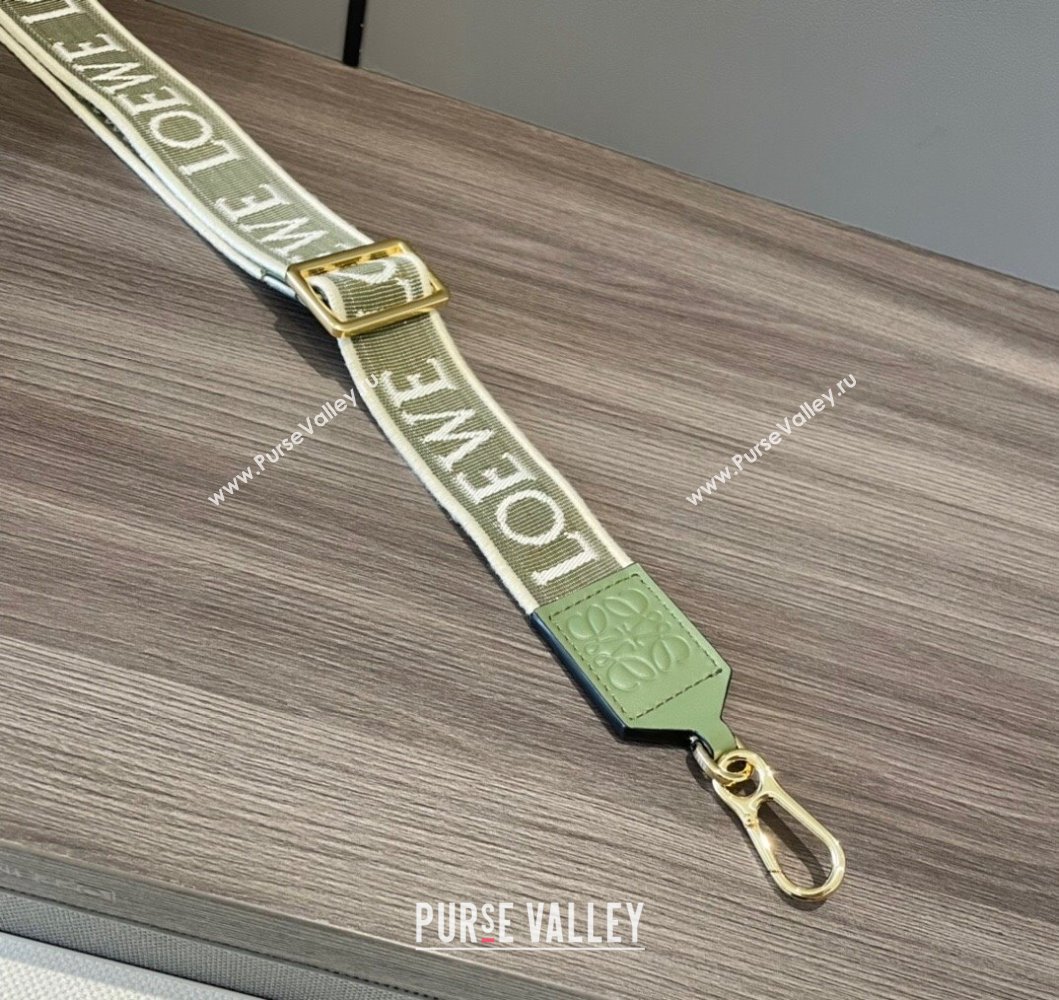 Loewe Anagram strap in jacquard and calfskin Avocado Green 2023 651935 (Ys-230908106)