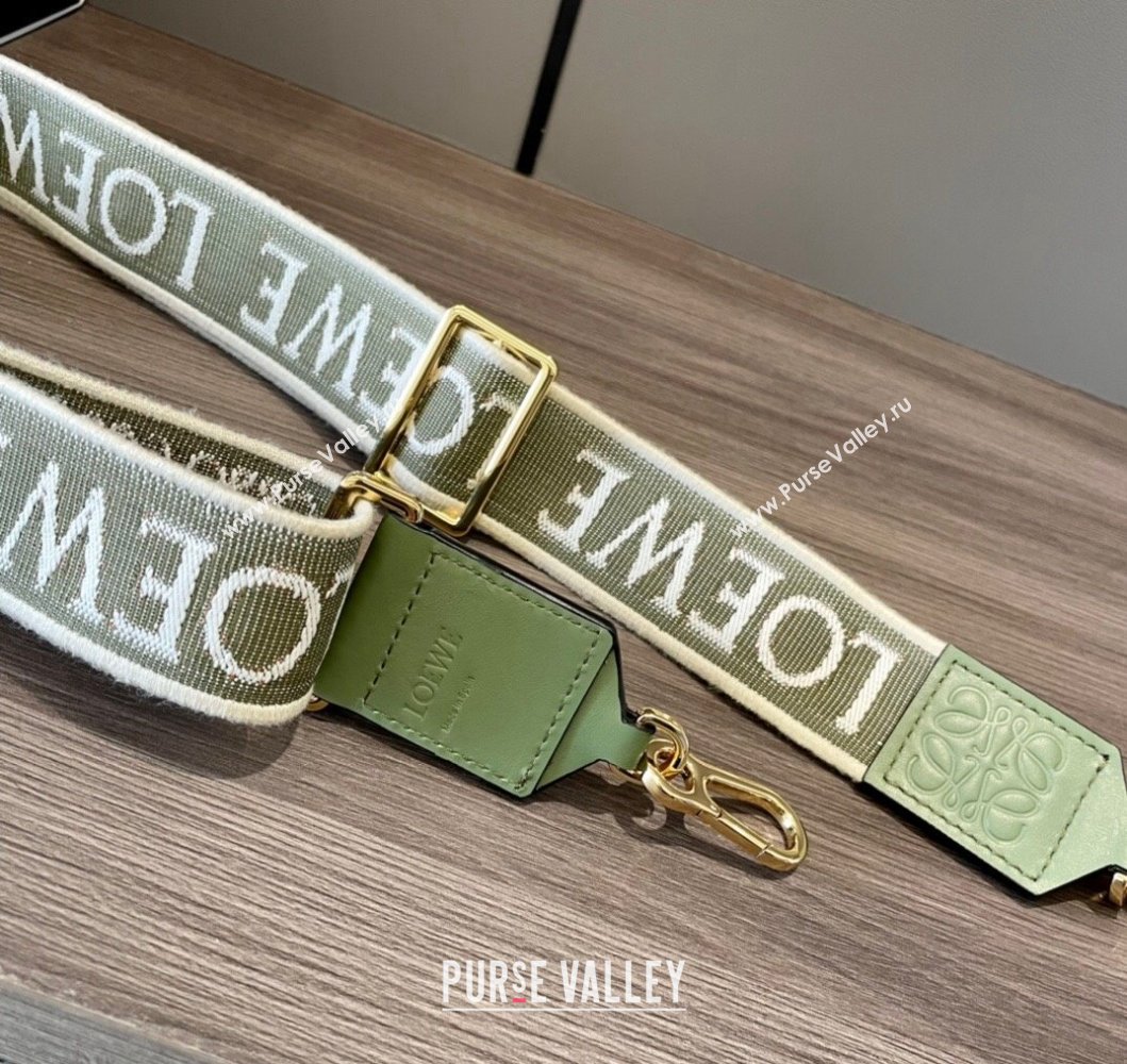 Loewe Anagram strap in jacquard and calfskin Avocado Green 2023 651935 (Ys-230908106)