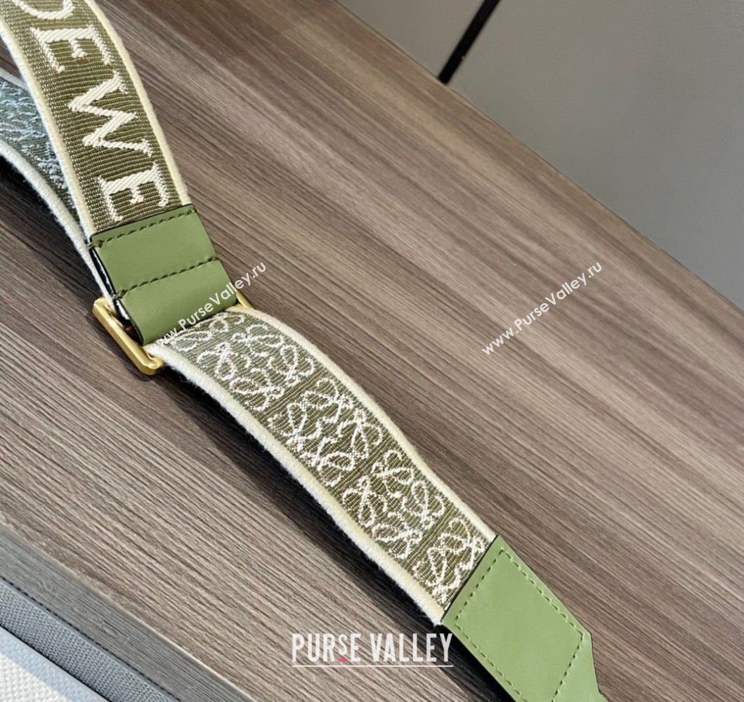 Loewe Anagram strap in jacquard and calfskin Avocado Green 2023 651935 (Ys-230908106)