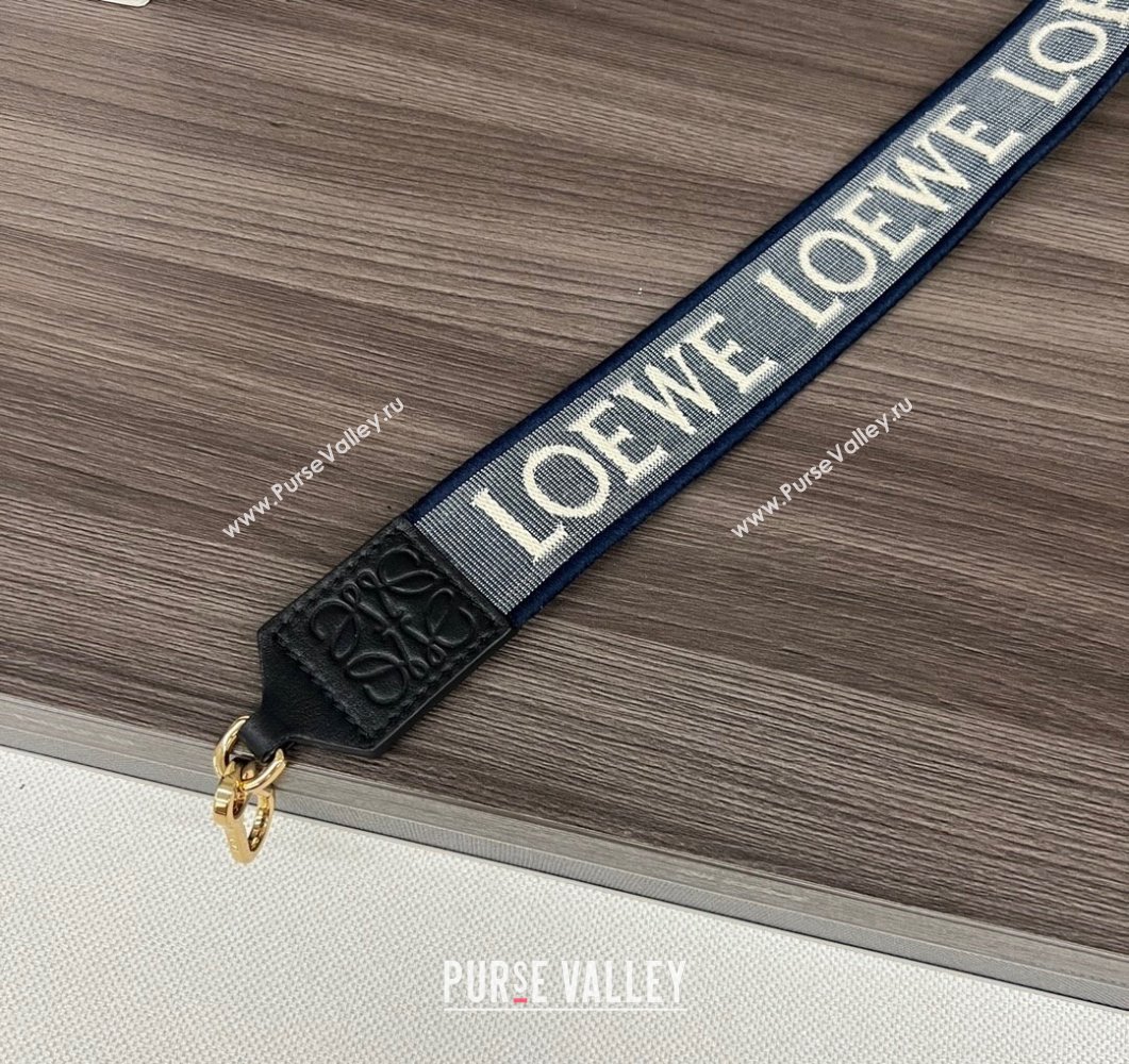 Loewe Anagram strap in jacquard and calfskin Navy Blue 2023 651935 (Ys-230908107)