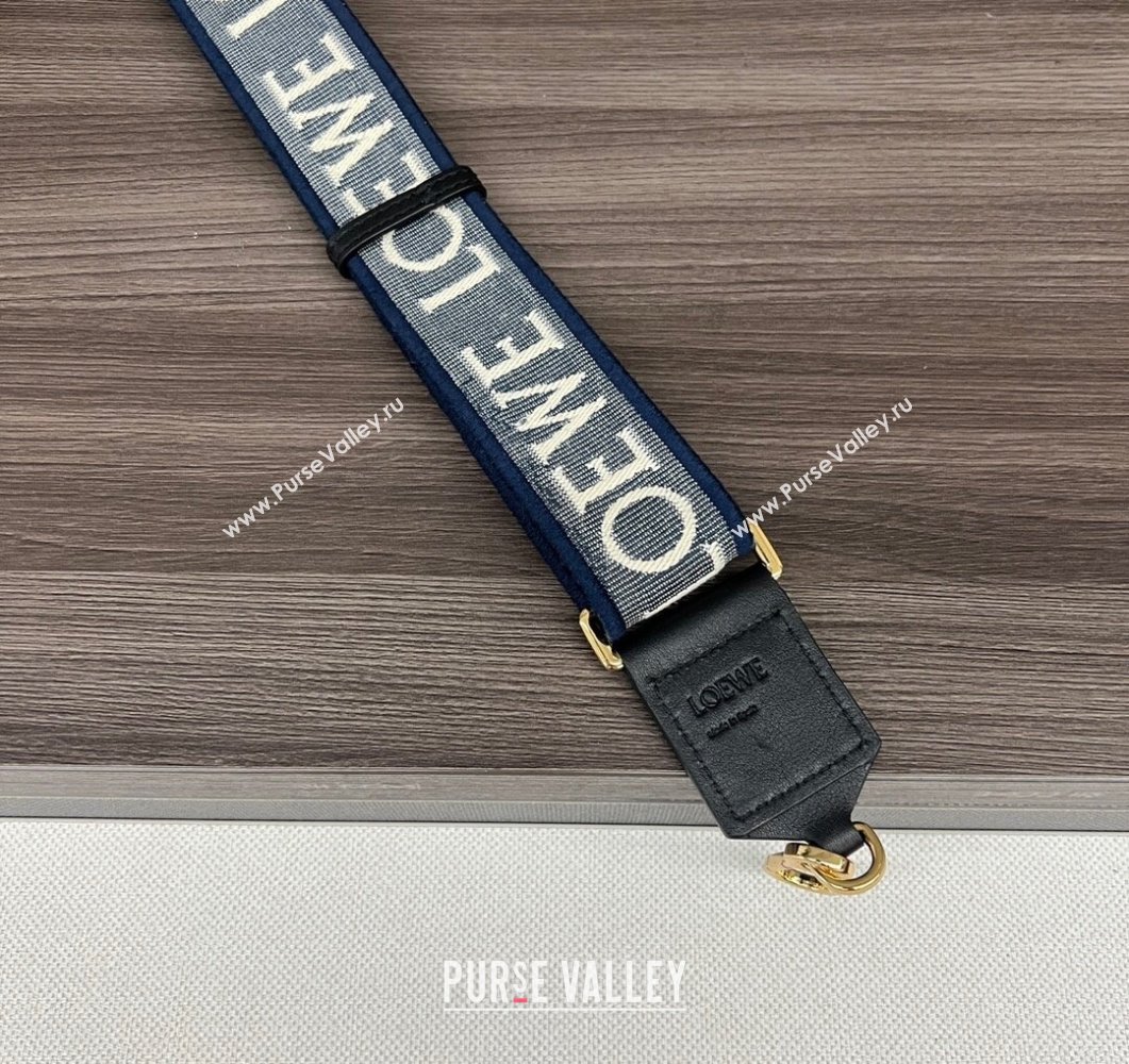 Loewe Anagram strap in jacquard and calfskin Navy Blue 2023 651935 (Ys-230908107)