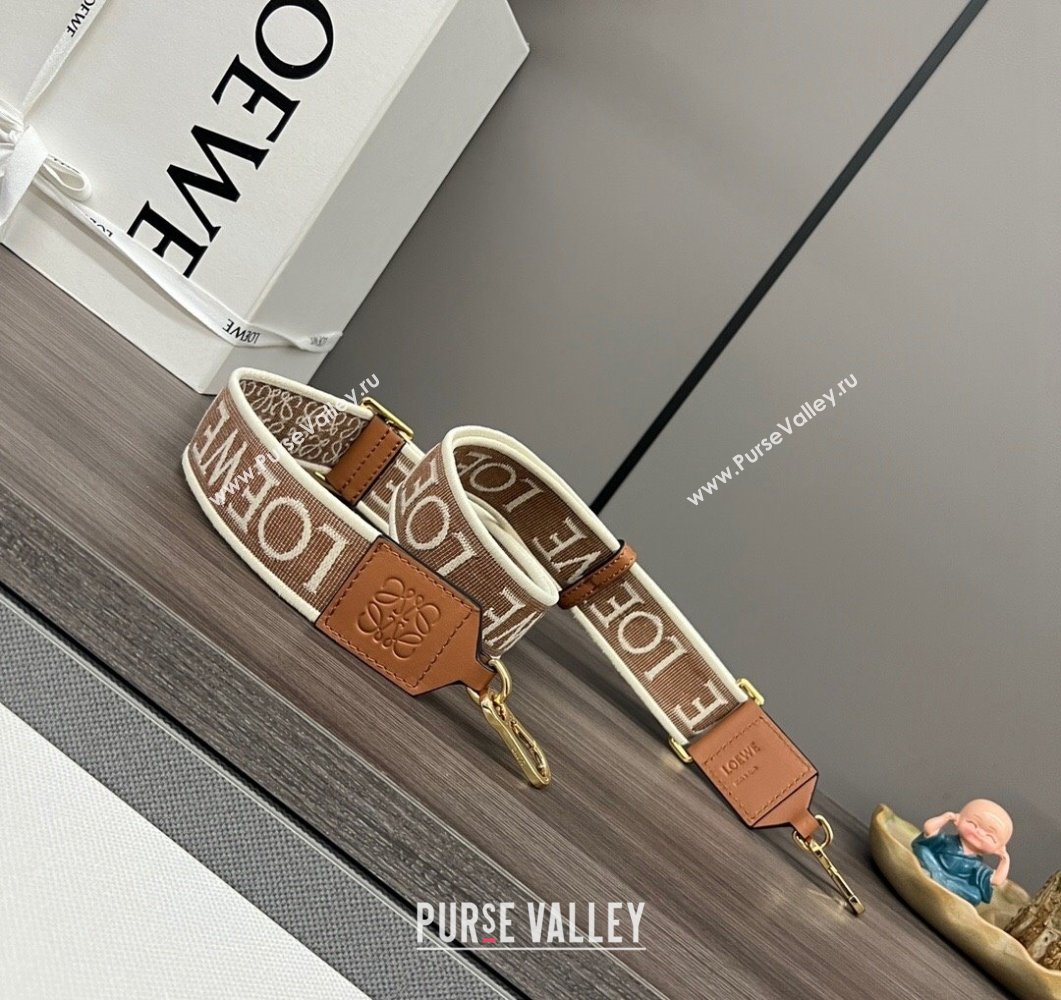 Loewe Anagram strap in jacquard and calfskin Brown 1 2023 651935 (Ys-230908108)
